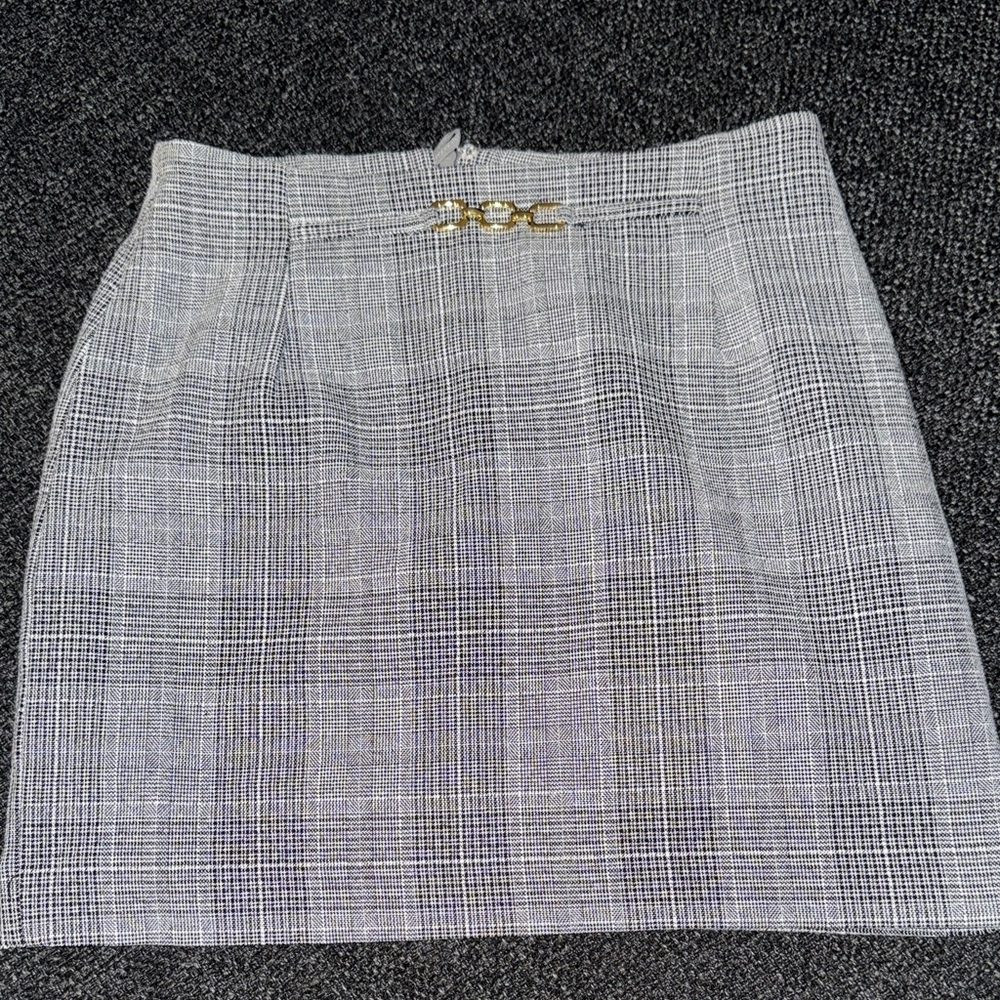 H&M Black and White Plaid Mini Skirt